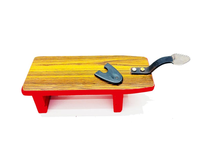 MEXZA™ Wooden Traditional Stool Type Coconut Scraper Chirava Grater Thengai Thuruvi - Image 2