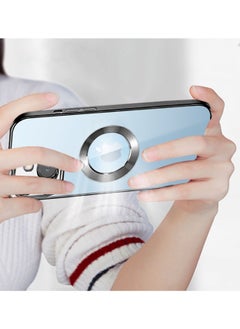 COBLUE Luxury Clear Plating Soft Case Cover With MagSafe Wireless Charging Function For Apple iPhone 15 Plus Black  - Image 3