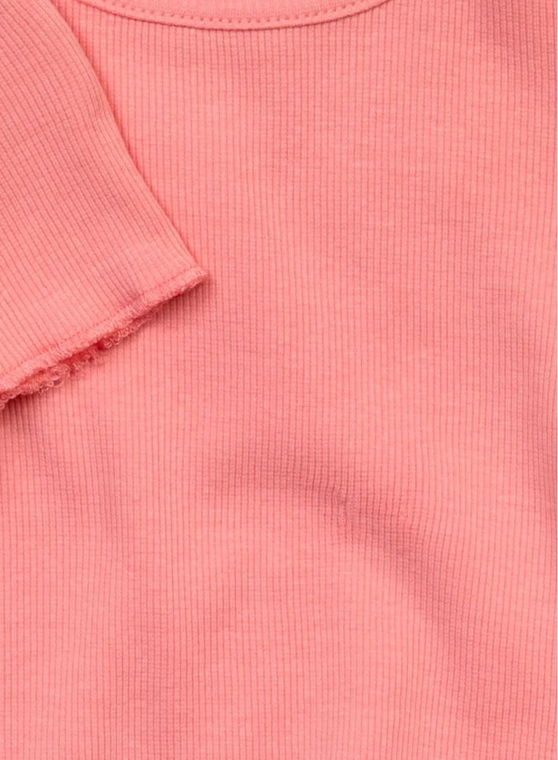MINOTI Girls Ribbed Short Sleeve T-Shirt