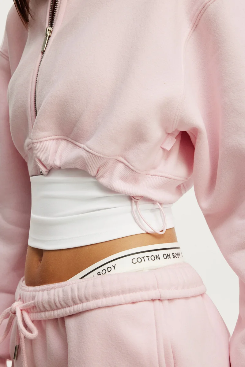 Cotton On  Plush Micro Cropped Zip Through for Women | Best Price UAE