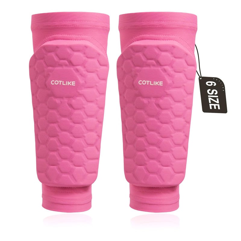 COTLIKE Soccer Shin Guards for Kids Youth Adults, Ski Shin Guards Sleeves for 2-18 Years Old Boys Girls Men, Calf Compression Sleeve with Honeycomb Pads, Espinilleras de Futbol para Hombres - Image 1