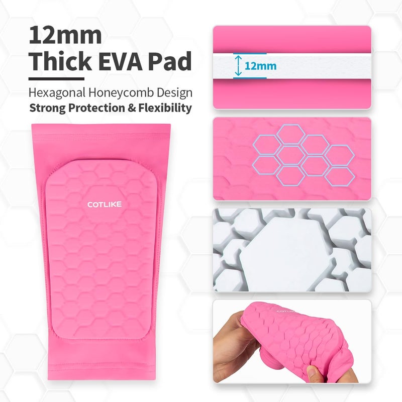 COTLIKE Soccer Shin Guards for Kids Youth Adults, Ski Shin Guards Sleeves for 2-18 Years Old Boys Girls Men, Calf Compression Sleeve with Honeycomb Pads, Espinilleras de Futbol para Hombres - Image 3