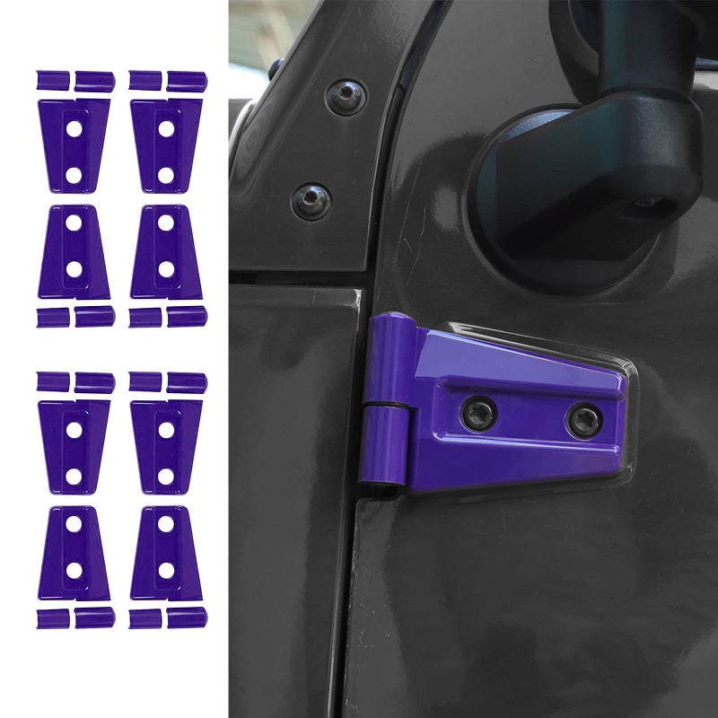 Hoolcar Door Hinge Trim Cover ABS Exterior Accessories for 20072017 Jeep Wrangler JK JKU Sport Rubicon Sahara X 2Door 4Door Purple 8PCs