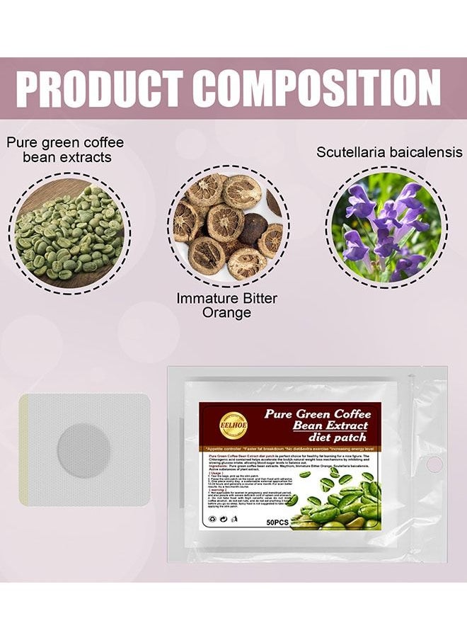 EELHOE - Pure Green Coffee Bean Extract Diet Patch Herbal Slimming Navel Patch for Body Shaping - Image 1