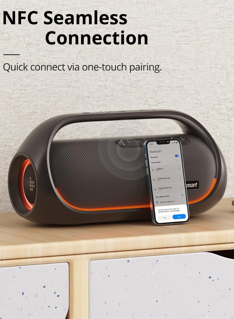 Tronsmart Bluetooth Speaker, Bang 60W Portable Speaker, IPX6 Waterproof Outdoor Wireless Speaker With LED Lights, Powerful Bass, Powerbank, 24 Hours Playtime, TF Card, AUX, EQ, APP for Party Home - Image 1