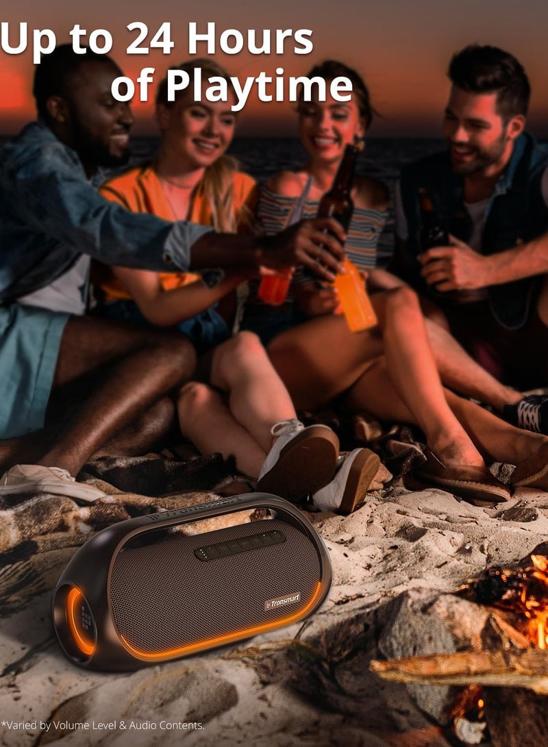 Tronsmart Bluetooth Speaker, Bang 60W Portable Speaker, IPX6 Waterproof Outdoor Wireless Speaker With LED Lights, Powerful Bass, Powerbank, 24 Hours Playtime, TF Card, AUX, EQ, APP for Party Home - Image 4
