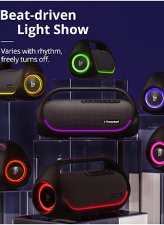 Tronsmart Tronsmart Bluetooth Speaker, Bang 60W Portable Speaker, IPX6 Waterproof Outdoor Wireless Speaker With LED Lights, Powerful Bass, Powerbank, 24 Hours Playtime, TF Card, AUX, EQ, APP for Party Home  - Image 5