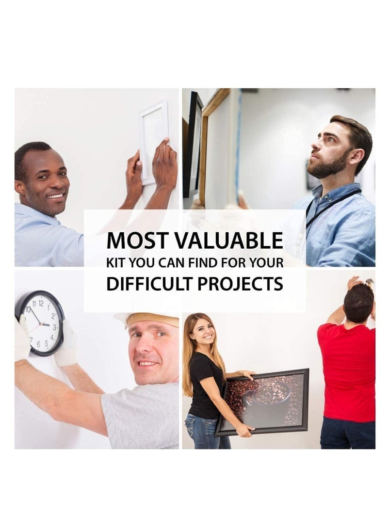 415 PCS Picture Hanging Tool Kit, with Heavy Duty Sawtooth Hangers, 5 Sizes of D-rings, Screws,Used for Hanging Photo Frame, Pictures, Clock, Mirror, Paintings Frame, Home Decoration Artwork etc. - Image 5