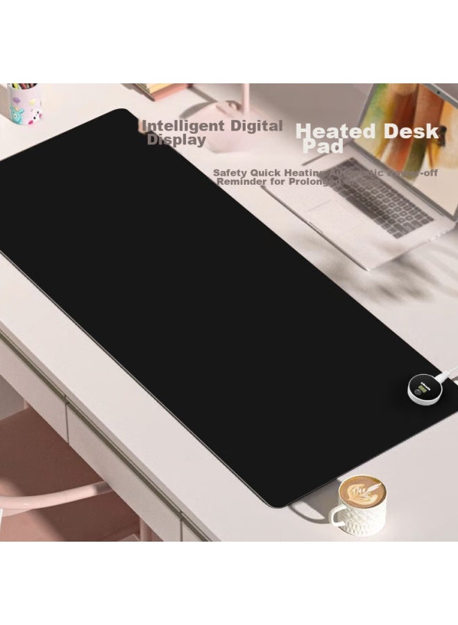Kpte Heating Mouse Pad Cool Black 80*33cm Office Heating Desk Pad Extra Large Heating Mouse Pad Student Warm Hand Desk Heating Warm Desk Pad - Image 1