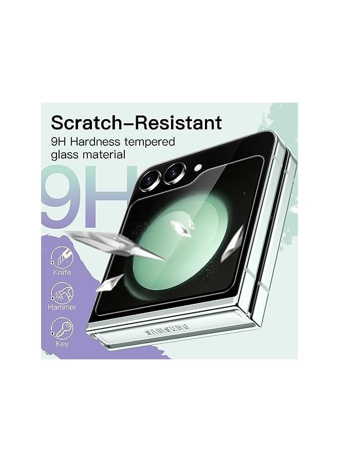 Jetech Front Screen Protector for Samsung Galaxy Z Flip 5, 9H Tempered Glass Film, Anti-Scratch, HD Clear, 3-Pack - Image 3