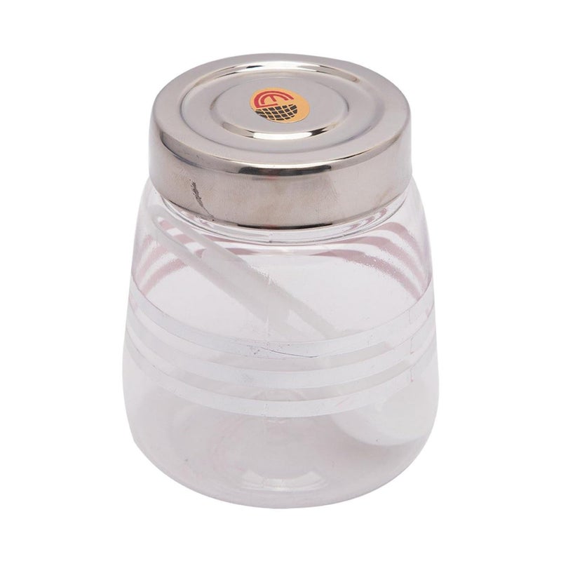 MARKET 99 Market99 Transparent Silver Plastic Jar with Lid Set of 6 200 ml Containers for Storage of Food Pulses Spice Cereals Cookies and Dry Food MultiUtility Organizing Items  - Image 3
