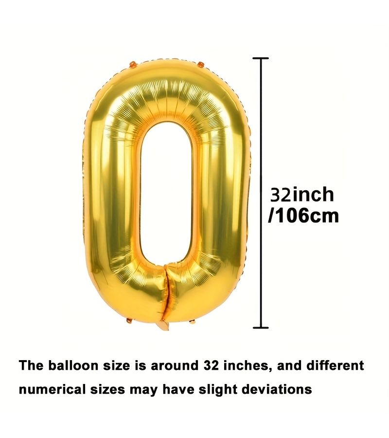 Large Golden Number 4 Foil Balloon for Birthday Party Decoration - Image 3