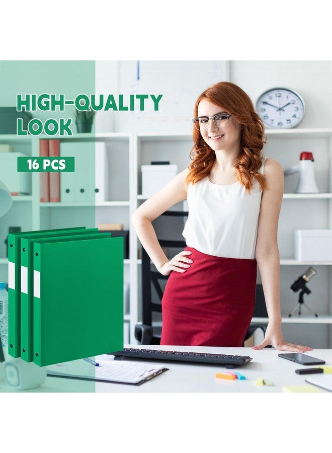Henoyso 16 Pcs 1/2 Inch Green 3 Ring Plastic Binder Flexible 3 Ring Binders Hold Up To 8.5" 11" Paper Loose Leaf Hardcover Binder For School Office Home Back To School Supply  - Image 5