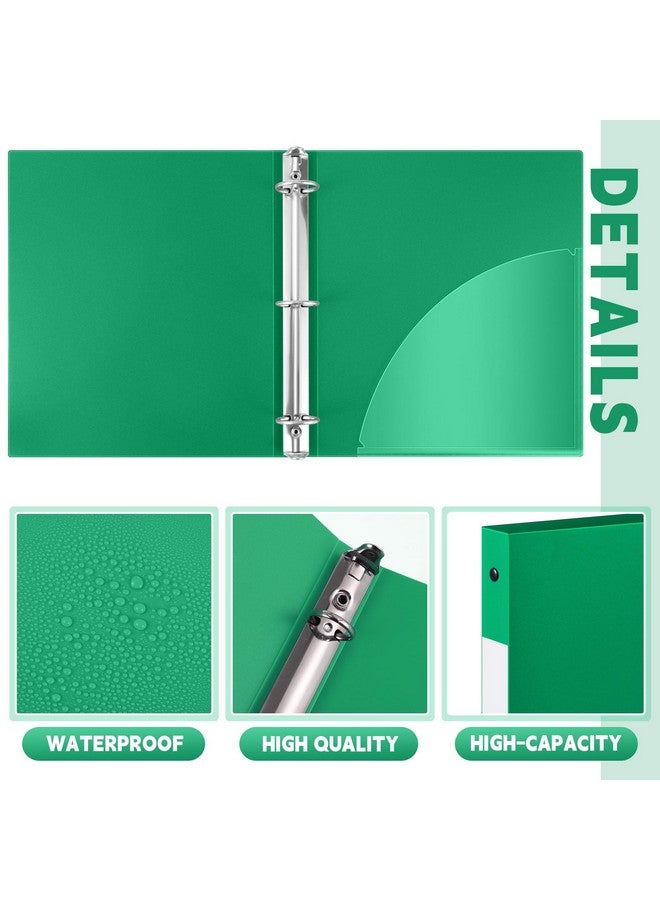 Henoyso 16 Pcs 1/2 Inch Green 3 Ring Plastic Binder Flexible 3 Ring Binders Hold Up To 8.5" 11" Paper Loose Leaf Hardcover Binder For School Office Home Back To School Supply  - Image 3