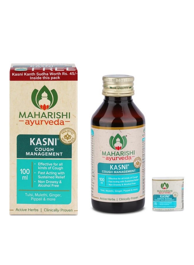 Maharishi Ayurveda - Kasni Cough Syrup With Kanth Sudha | Ayurvedic Cough Syrup | For All Types Of Cough & Chronic Cough | Non-Drowsy | Non- Habit Forming| Non-Alcoholic (100 Ml (Pack Of 1)) - Image 1
