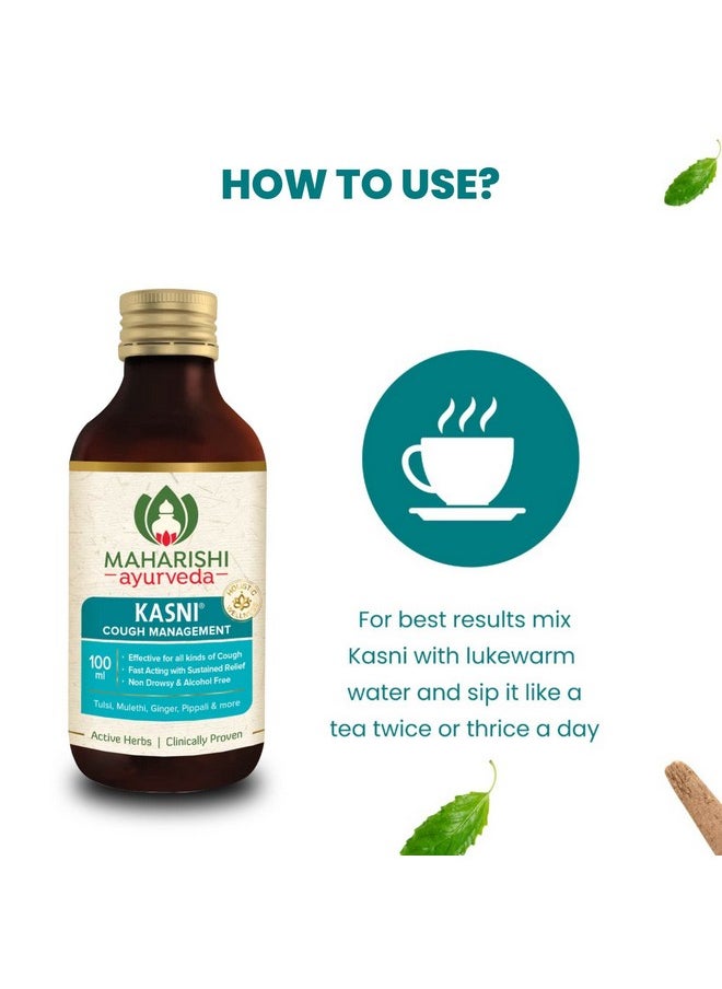 Maharishi Ayurveda - Kasni Cough Syrup With Kanth Sudha | Ayurvedic Cough Syrup | For All Types Of Cough & Chronic Cough | Non-Drowsy | Non- Habit Forming| Non-Alcoholic (100 Ml (Pack Of 1)) - Image 1