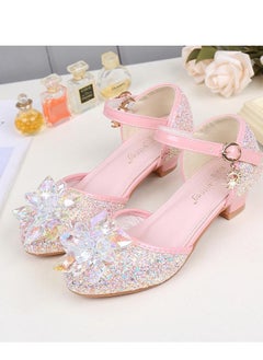 Best Gift Fashion Girls Princess Leather Shoes for Kids Sandals Crystal Glitter Children High Heel Diamond Student Banquet Dance Show Shoes  - Image 4