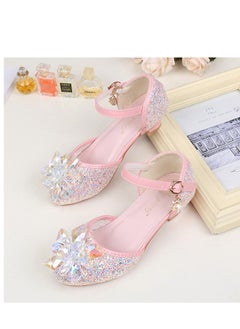 Best Gift Fashion Girls Princess Leather Shoes for Kids Sandals Crystal Glitter Children High Heel Diamond Student Banquet Dance Show Shoes  - Image 2