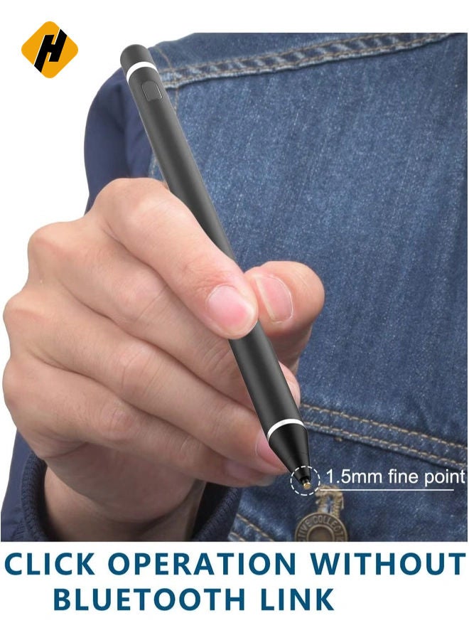 HuHa Stylus Pen Digital Pencil Fine Point Active Pen for Touch Screens, Compatible with iPhone iPad and Other Tablets (Black) - Image 1