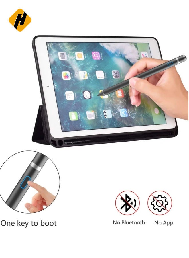 HuHa Stylus Pen Digital Pencil Fine Point Active Pen for Touch Screens, Compatible with iPhone iPad and Other Tablets (Black) - Image 3