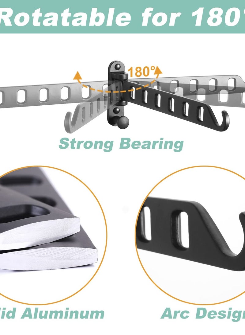 SOLARAE Wall Mounted Clothes Hanger with Swing Arm, Laundry Room Dryer Rack, Folding Valet Hook, Sturdy Hanging, Foldable 180°Rotation - Image 3