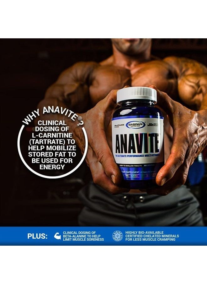 Gaspari Nutrition - Anavite - Sports Multi-Vitamin with Amino Acids, Beta-Alanine and L-Carnitine, Enhanced Performance and Recovery, 180 Tablets - Image 1