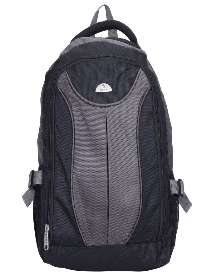 KARA 14 Ltrs Black Laptop Backpack (8261 Black + Grey Backpack) - Image 1