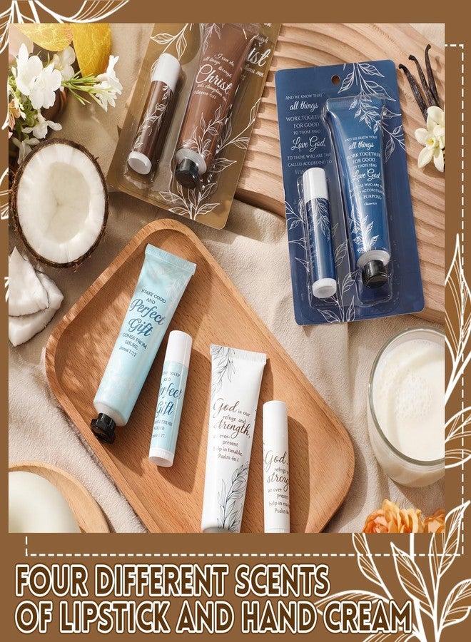 Leelosp 8/16/24 Sets Christian Inspiration Gifts Bulk for Women Travel Size Hand Cream, Lip Balm Set Bible Verse Religious Appreciation Gifts for Volunteers Teachers Nurses(Light Color,8 Packs - Image 3