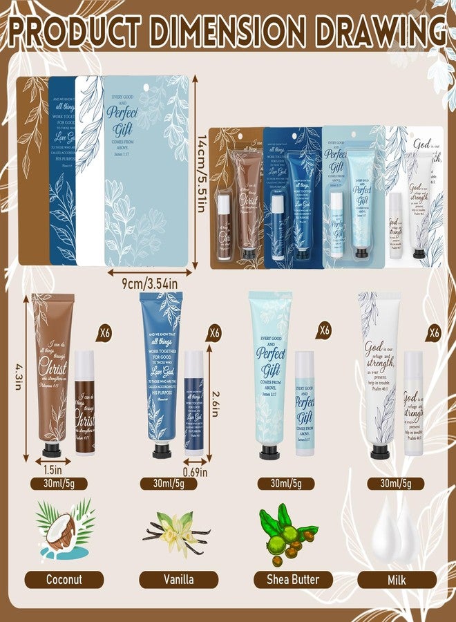 Leelosp 8/16/24 Sets Christian Inspiration Gifts Bulk for Women Travel Size Hand Cream, Lip Balm Set Bible Verse Religious Appreciation Gifts for Volunteers Teachers Nurses(Light Color,8 Packs - Image 2