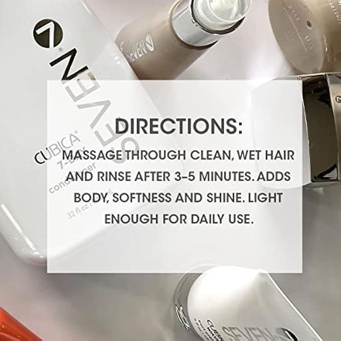 Seven بلسم كيوبيكا لمدة 7 أيام، بلسم يومي متطور مع البيوتين لشعر صحي ولامع، 10.7 أونصة سائلة. - Image 3
