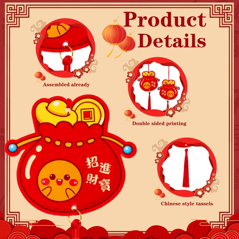 BINBE 36Pcs Chinese Lunar New Year Decorations Luck Hanging Ornaments Knot Pendant 2026 Spring Festival Decor for Home Office Car Tree Wall Party Decor (Horse) - Image 3