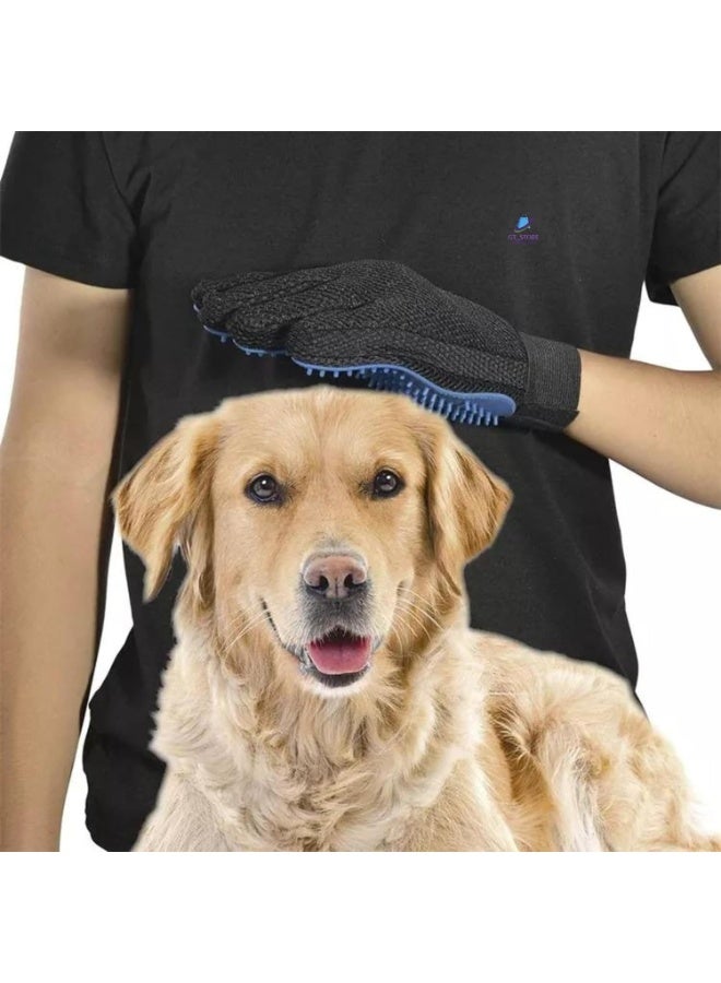 Upgrade Pet Hair Remover Gloves - Efficient Deshedding and Grooming Mitts for Dog, Cat, Rabbits, and Horses with Long or Short Fur - 1piece (Blue) - Gentle Massage and Shedding Brush Design - Image 2