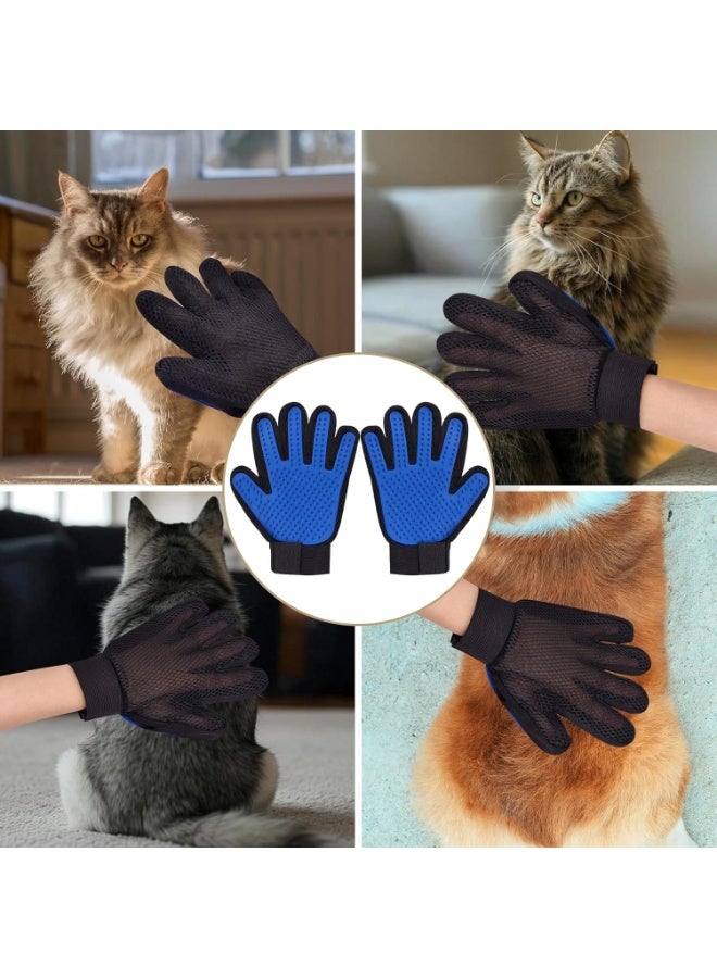Upgrade Pet Hair Remover Gloves - Efficient Deshedding and Grooming Mitts for Dog, Cat, Rabbits, and Horses with Long or Short Fur - 1piece (Blue) - Gentle Massage and Shedding Brush Design - Image 3