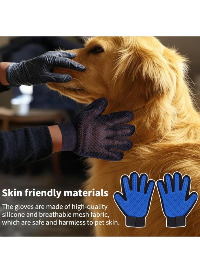 Upgrade Pet Hair Remover Gloves - Efficient Deshedding and Grooming Mitts for Dog, Cat, Rabbits, and Horses with Long or Short Fur - 1piece (Blue) - Gentle Massage and Shedding Brush Design - Image 4