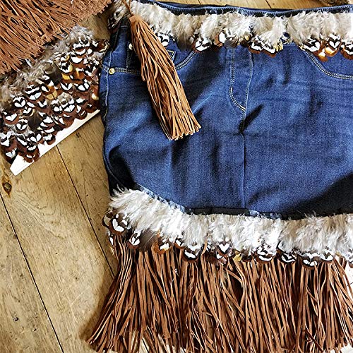 Expo International 4-Inch Faux Suede Fringe Trim Embellishment, 10-Yard, Beige - Image 2