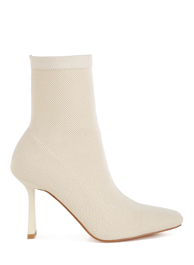 London Rag Women's Knitted Sock Boots in Off White