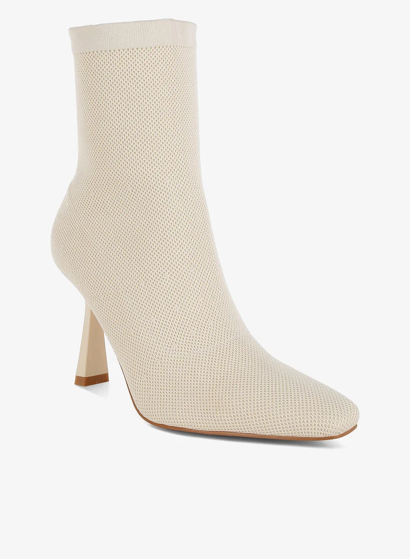 London Rag London Rag Women's Knitted Sock Boots in Off White
