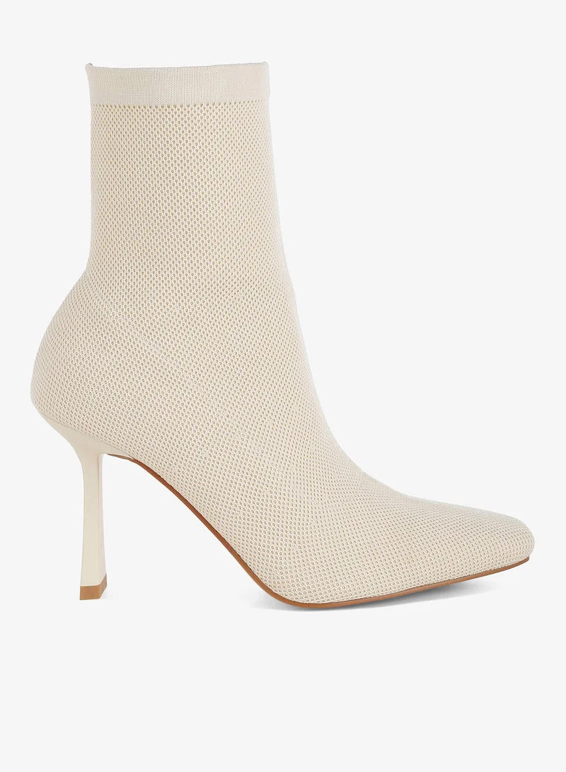 London Rag London Rag Women's Knitted Sock Boots in Off White