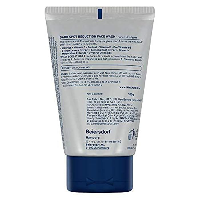 Nivea Men Dark Spot Reduction Face Wash (10x Whitening), 100 ML - Image 2