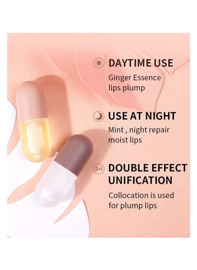 Dragon Ranee Lip Plumper Set 2PCS Day and Night Maximizer Hydrating Lip Care Maximizer Volume Balm Extreme Buxom Plant Lip Essence Oil Treatment Serum for Dry Cracked Lips Hydrating Plumping Gloss Kit  - Image 3