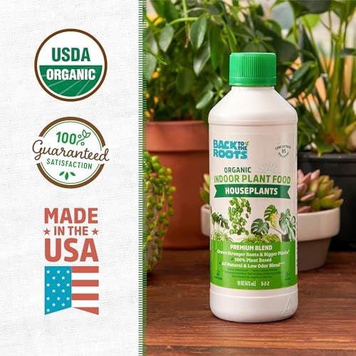 Back to the Roots Natural & Organic Indoor Plant Food (16oz Value Size - 95 Feeds!), Great for Houseplants, Low Odor, Vegan, Easy to Apply Liquid Formula - Image 2
