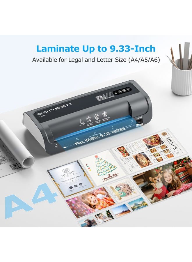BONSEN A4 Laminator Machine, 9.33-Inch Thermal Laminator with Never Jam Technology, 100 Laminating Sheets, Laminates Photos Cards Documents, 4-in-1 Personal Laminators for Teachers Home Office School - Image 5