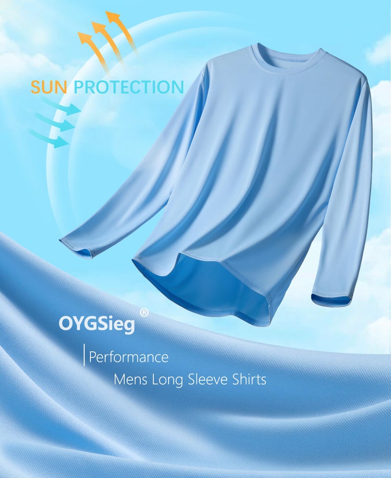 OYGSieg 6 Pack Long Sleeve Shirts for Men Moisture Wicking UPF SPF Sun Protection Tee Shirts Workout T Shirts Casual L - Image 5