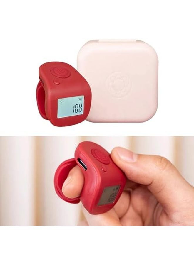 Blue Multifunction Hand Press Counter with Rotating Screen Rechargeable for Religious Events - Image 3