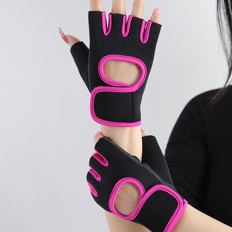 Generic Breathable Gym Gloves for Sports Training Rose Red  - Image 1