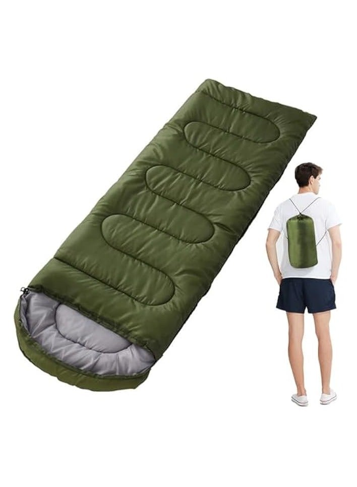 Green Tiger Camping Sleeping Bag, Polyester Sleeping Pad, Army Green Double-ended Zipper Tent, Indoor & Outdoor Camping Hiking Travelling Cushion, （180+30）*75cm - Image 4
