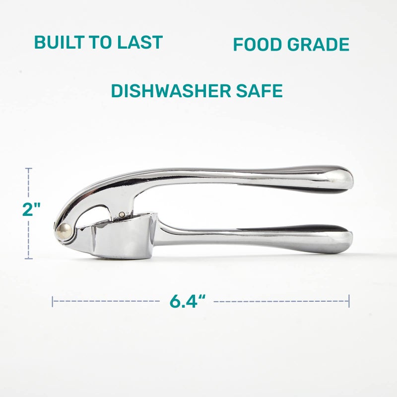 HiramWare Garlic Press, Premium Rust Proof Kitchen Garlic Mincer Crusher Squeezer with Ergonomic handle, Ginger Crusher with Good Grip, Easy to Clean, Dishwasher Safe - Image 3