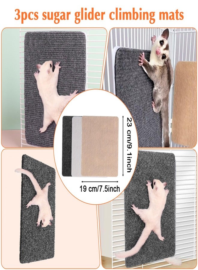 Yolev 3 Pcs Sugar Glider Cage Accessories,Sugar Glider Toys Climbing Mats 9 × 7.5 inch for Sharpening Claws, Small Pets Scratching Pads Climbing Toys for Cage Wall Furniture - Image 2