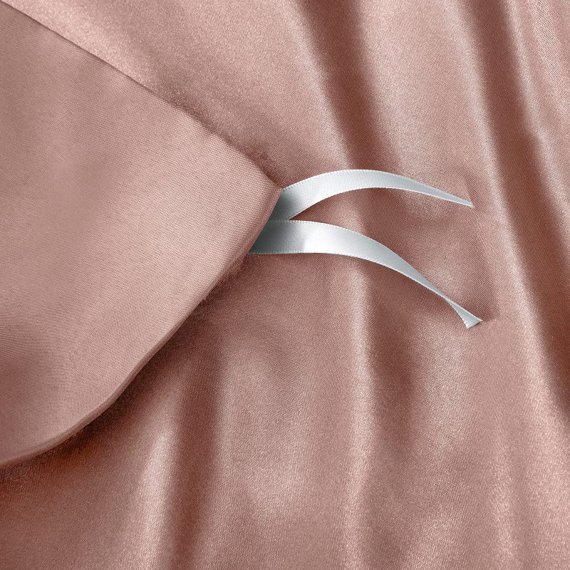 P Pothuiny 5 Pieces Satin Duvet Cover King Size Set, Luxury Silky Like Champagne Duvet Cover Bedding Set with Zipper Closure, 1 Duvet Cover + 4 Pillow Cases (No Comforter) - Image 5