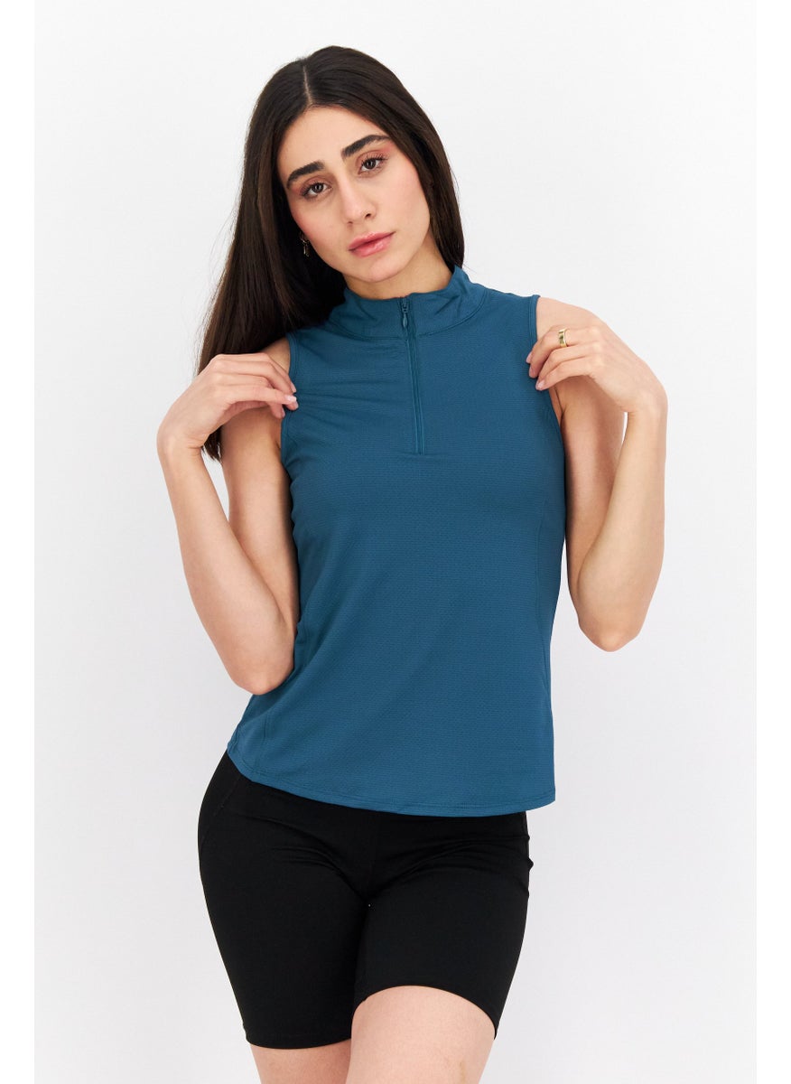 X by Gottex Women Sportswear Fit Sleeveless Training Top, Dark Green  - Image 1